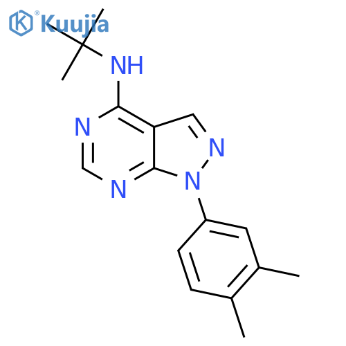 N-(tert-butyl)-1-(3,4-dimethylphenyl)-1H-pyrazolo[3,4-d]pyrimidin-4-amine structure