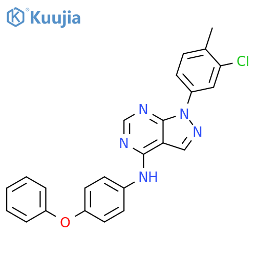1-(3-chloro-4-methylphenyl)-N-(4-phenoxyphenyl)-1H-pyrazolo3,4-dpyrimidin-4-amine structure