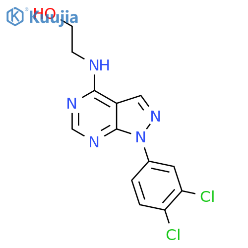 2-{1-(3,4-dichlorophenyl)-1H-pyrazolo3,4-dpyrimidin-4-ylamino}ethan-1-ol structure