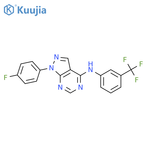 1-(4-fluorophenyl)-N-3-(trifluoromethyl)phenyl-1H-pyrazolo3,4-dpyrimidin-4-amine structure