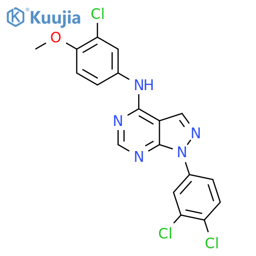 N-(3-chloro-4-methoxyphenyl)-1-(3,4-dichlorophenyl)-1H-pyrazolo3,4-dpyrimidin-4-amine structure