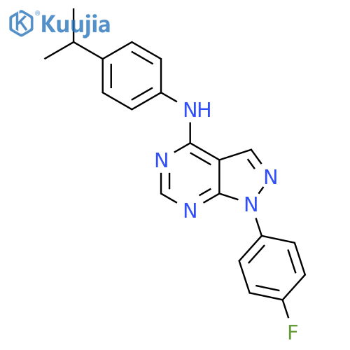 1-(4-fluorophenyl)-N-4-(propan-2-yl)phenyl-1H-pyrazolo3,4-dpyrimidin-4-amine structure