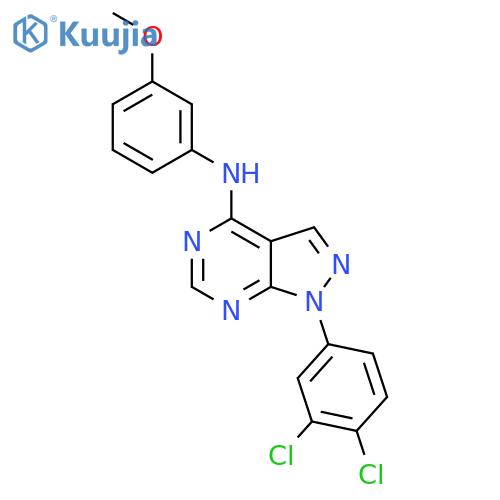 1-(3,4-dichlorophenyl)-N-(3-methoxyphenyl)-1H-pyrazolo3,4-dpyrimidin-4-amine structure
