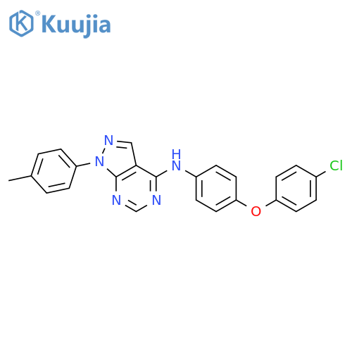 N-4-(4-chlorophenoxy)phenyl-1-(4-methylphenyl)-1H-pyrazolo3,4-dpyrimidin-4-amine structure