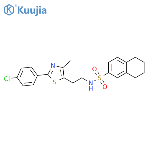 N-{2-2-(4-chlorophenyl)-4-methyl-1,3-thiazol-5-ylethyl}-5,6,7,8-tetrahydronaphthalene-2-sulfonamide structure