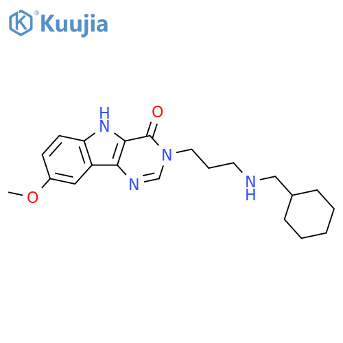 3-{3-cyclohexyl(methyl)aminopropyl}-8-methoxy-3H,4H,5H-pyrimido5,4-bindol-4-one structure