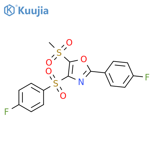 Oxazole, 2-(4-fluorophenyl)-4-[(4-fluorophenyl)sulfonyl]-5-(methylsulfonyl)- structure