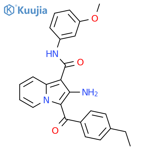 2-amino-3-(4-ethylbenzoyl)-N-(3-methoxyphenyl)indolizine-1-carboxamide structure