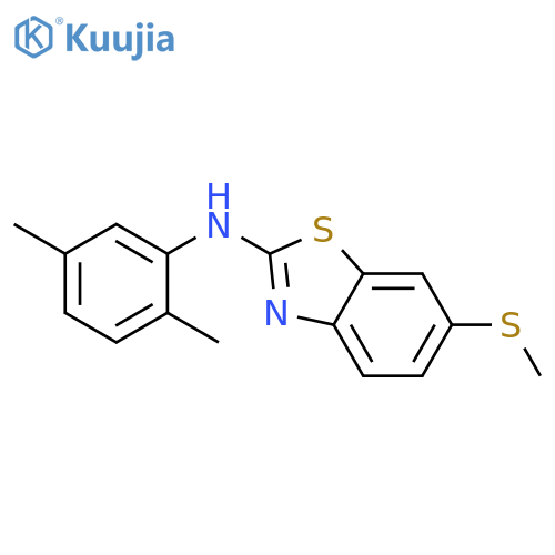 N-(2,5-dimethylphenyl)-6-(methylsulfanyl)-1,3-benzothiazol-2-amine structure