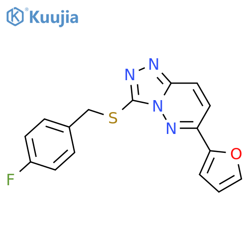 3-{(4-fluorophenyl)methylsulfanyl}-6-(furan-2-yl)-1,2,4triazolo4,3-bpyridazine structure