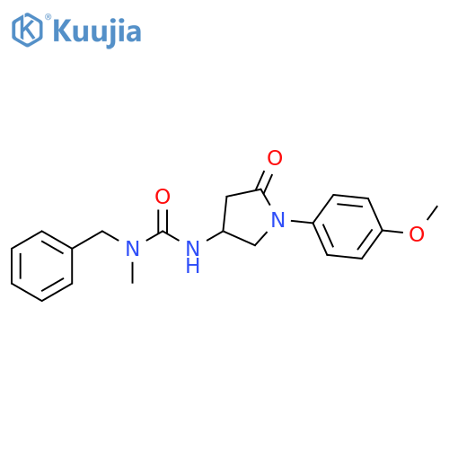 1-benzyl-3-1-(4-methoxyphenyl)-5-oxopyrrolidin-3-yl-1-methylurea structure