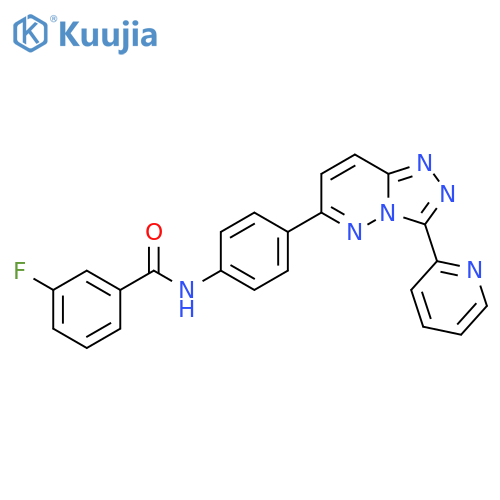 3-fluoro-N-{4-3-(pyridin-2-yl)-1,2,4triazolo4,3-bpyridazin-6-ylphenyl}benzamide structure