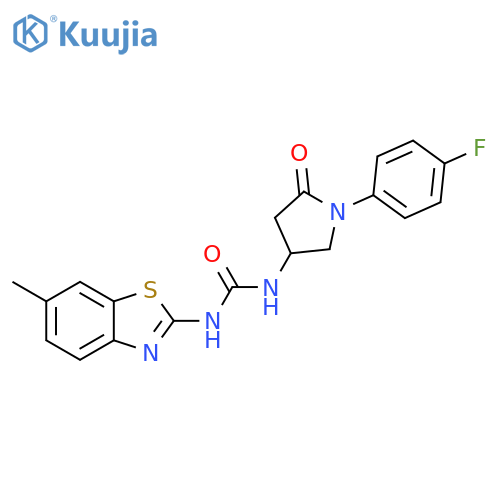 3-1-(4-fluorophenyl)-5-oxopyrrolidin-3-yl-1-(6-methyl-1,3-benzothiazol-2-yl)urea structure