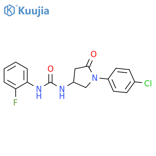 3-1-(4-chlorophenyl)-5-oxopyrrolidin-3-yl-1-(2-fluorophenyl)urea structure