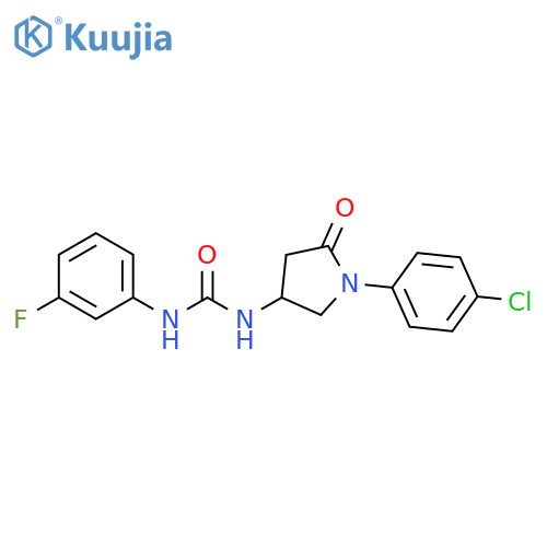 3-1-(4-chlorophenyl)-5-oxopyrrolidin-3-yl-1-(3-fluorophenyl)urea structure