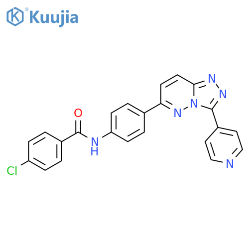4-chloro-N-{4-3-(pyridin-4-yl)-1,2,4triazolo4,3-bpyridazin-6-ylphenyl}benzamide structure