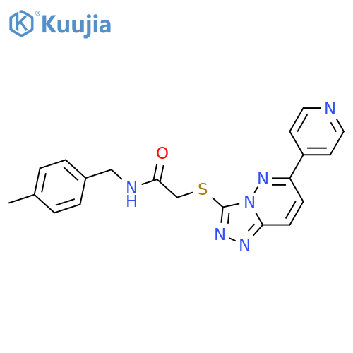 N-(4-methylphenyl)methyl-2-{6-(pyridin-4-yl)-1,2,4triazolo4,3-bpyridazin-3-ylsulfanyl}acetamide structure