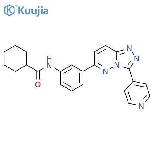 N-{3-3-(pyridin-4-yl)-1,2,4triazolo4,3-bpyridazin-6-ylphenyl}cyclohexanecarboxamide structure