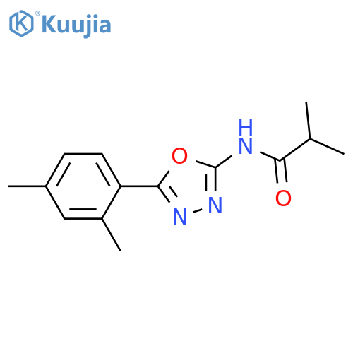 N-5-(2,4-dimethylphenyl)-1,3,4-oxadiazol-2-yl-2-methylpropanamide structure