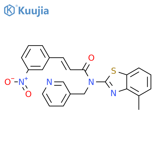 (2E)-N-(4-methyl-1,3-benzothiazol-2-yl)-3-(3-nitrophenyl)-N-(pyridin-3-yl)methylprop-2-enamide structure