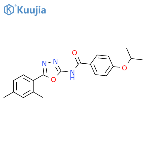 N-5-(2,4-dimethylphenyl)-1,3,4-oxadiazol-2-yl-4-(propan-2-yloxy)benzamide structure