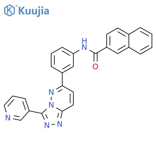 N-{3-3-(pyridin-3-yl)-1,2,4triazolo4,3-bpyridazin-6-ylphenyl}naphthalene-2-carboxamide structure