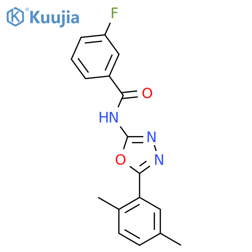 N-5-(2,5-dimethylphenyl)-1,3,4-oxadiazol-2-yl-3-fluorobenzamide structure