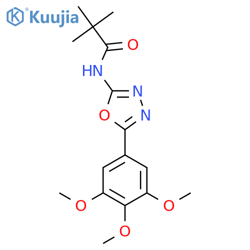 2,2-dimethyl-N-5-(3,4,5-trimethoxyphenyl)-1,3,4-oxadiazol-2-ylpropanamide structure