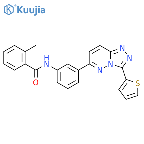 2-methyl-N-{3-3-(thiophen-2-yl)-1,2,4triazolo4,3-bpyridazin-6-ylphenyl}benzamide structure
