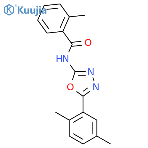 N-5-(2,5-dimethylphenyl)-1,3,4-oxadiazol-2-yl-2-methylbenzamide structure