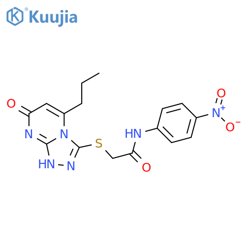N-(4-nitrophenyl)-2-({7-oxo-5-propyl-7H,8H-1,2,4triazolo4,3-apyrimidin-3-yl}sulfanyl)acetamide structure