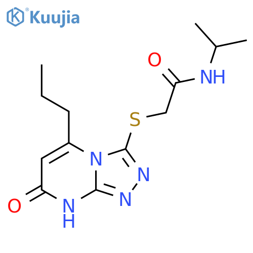 2-({7-oxo-5-propyl-7H,8H-1,2,4triazolo4,3-apyrimidin-3-yl}sulfanyl)-N-(propan-2-yl)acetamide structure
