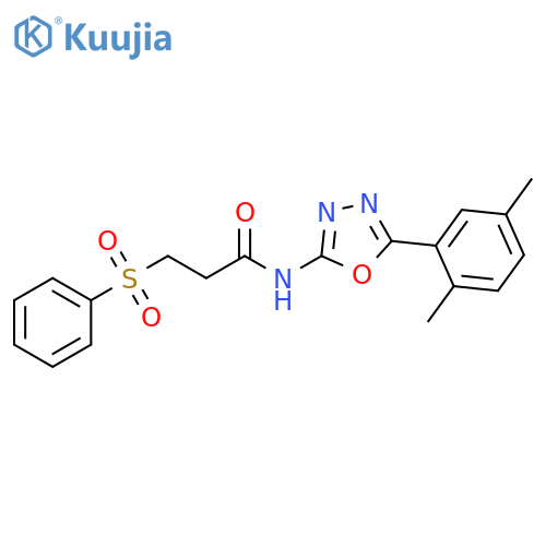 3-(benzenesulfonyl)-N-5-(2,5-dimethylphenyl)-1,3,4-oxadiazol-2-ylpropanamide structure
