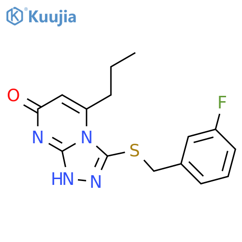 3-{(3-fluorophenyl)methylsulfanyl}-5-propyl-7H,8H-1,2,4triazolo4,3-apyrimidin-7-one structure