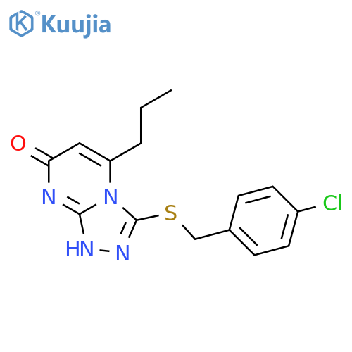 3-{(4-chlorophenyl)methylsulfanyl}-5-propyl-7H,8H-1,2,4triazolo4,3-apyrimidin-7-one structure