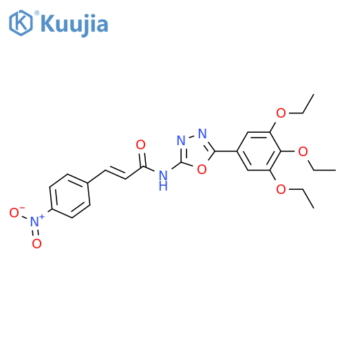 (2E)-3-(4-nitrophenyl)-N-5-(3,4,5-triethoxyphenyl)-1,3,4-oxadiazol-2-ylprop-2-enamide structure