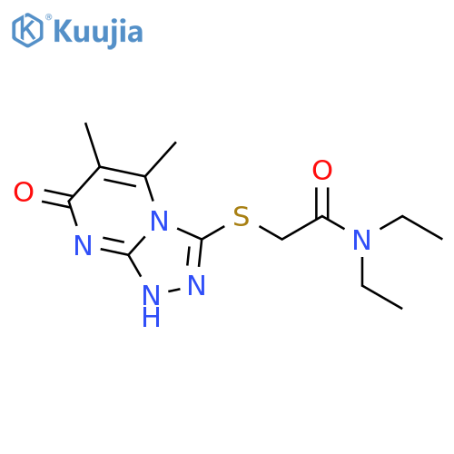 2-({5,6-dimethyl-7-oxo-7H,8H-1,2,4triazolo4,3-apyrimidin-3-yl}sulfanyl)-N,N-diethylacetamide structure
