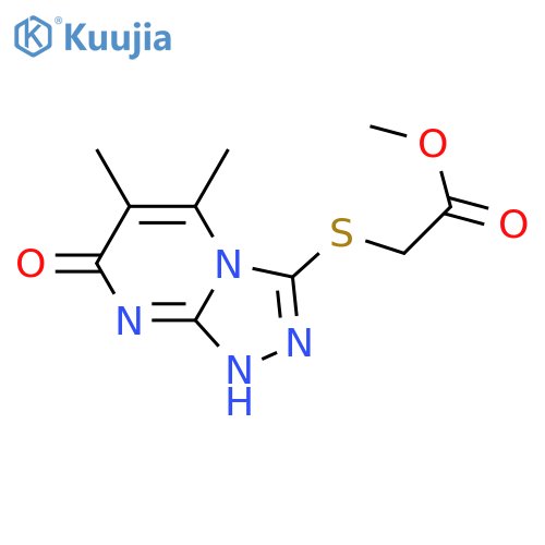 methyl 2-({5,6-dimethyl-7-oxo-7H,8H-1,2,4triazolo4,3-apyrimidin-3-yl}sulfanyl)acetate structure