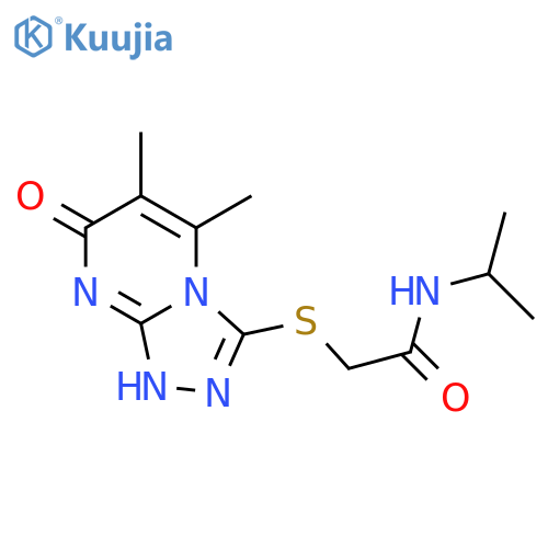 2-({5,6-dimethyl-7-oxo-7H,8H-1,2,4triazolo4,3-apyrimidin-3-yl}sulfanyl)-N-(propan-2-yl)acetamide structure
