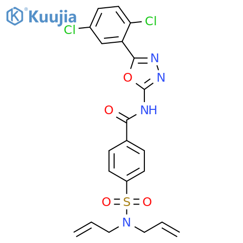 4-bis(prop-2-en-1-yl)sulfamoyl-N-5-(2,5-dichlorophenyl)-1,3,4-oxadiazol-2-ylbenzamide structure