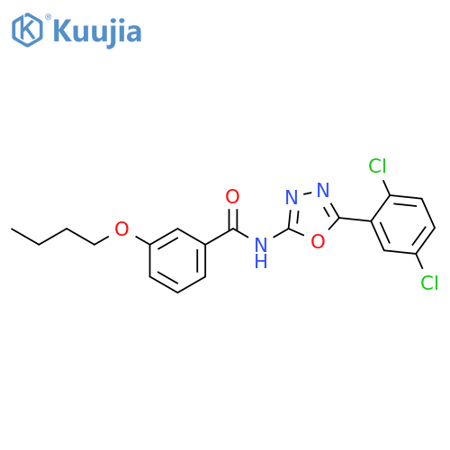 3-butoxy-N-5-(2,5-dichlorophenyl)-1,3,4-oxadiazol-2-ylbenzamide structure