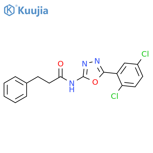 N-5-(2,5-dichlorophenyl)-1,3,4-oxadiazol-2-yl-3-phenylpropanamide structure