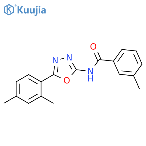 N-5-(2,4-dimethylphenyl)-1,3,4-oxadiazol-2-yl-3-methylbenzamide structure