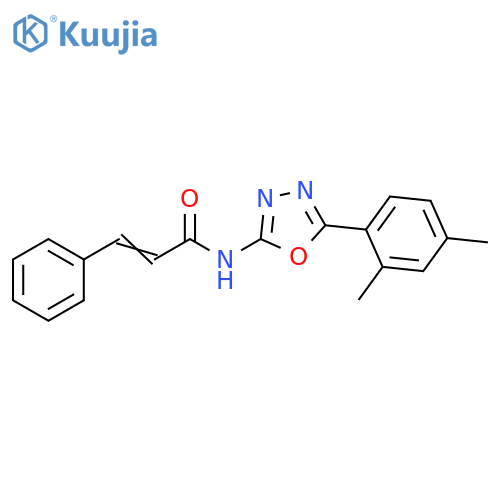 (2E)-N-5-(2,4-dimethylphenyl)-1,3,4-oxadiazol-2-yl-3-phenylprop-2-enamide structure