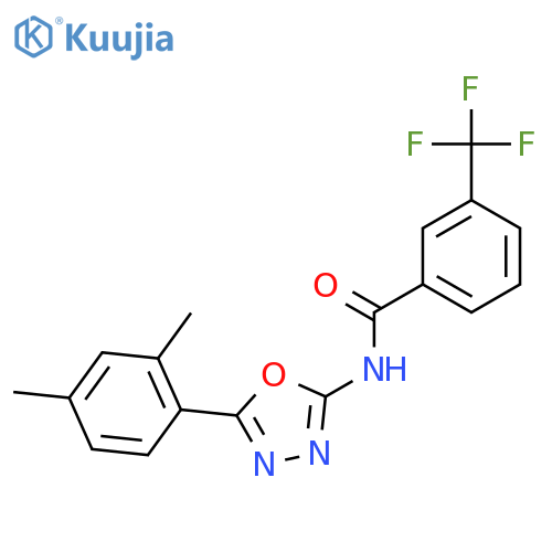 N-5-(2,4-dimethylphenyl)-1,3,4-oxadiazol-2-yl-3-(trifluoromethyl)benzamide structure