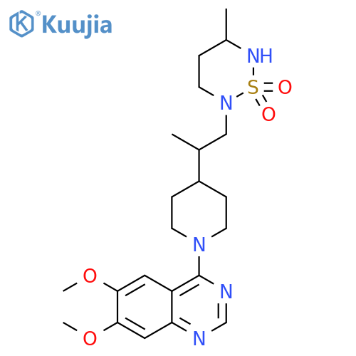 Quinazoline,6,7-dimethoxy-4-[4-[1-methyl-2-(tetrahydro-5-methyl-1,1-dioxido-2H-1,2,6-thiadiazin-2-yl)ethyl]-1-piperidinyl]- structure