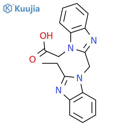 {2-[(2-Ethyl-1H-benzimidazol-1-yl)methyl]-1H-benzimidazol-1-yl}acetic acid structure