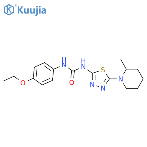 1-(4-ethoxyphenyl)-3-5-(2-methylpiperidin-1-yl)-1,3,4-thiadiazol-2-ylurea structure