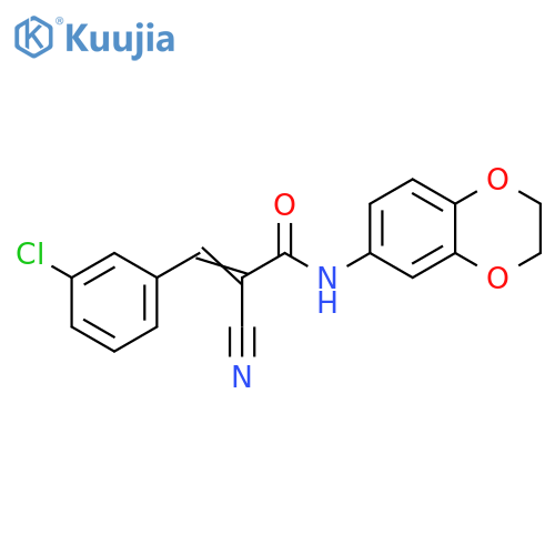3-(3-Chlorophenyl)-2-cyano-N-(2,3-dihydro-1,4-benzodioxin-6-yl)-2-propenamide structure