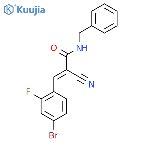 N-benzyl-3-(4-bromo-2-fluorophenyl)-2-cyanoprop-2-enamide structure